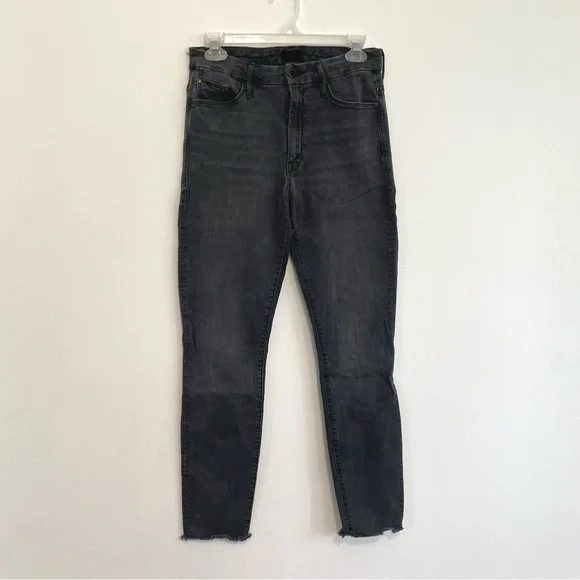 MOTHER DENIM High Waisted Looker Ankle Fray Gray High Rise Cropped Skinny Jeans - Picture 2 of 16